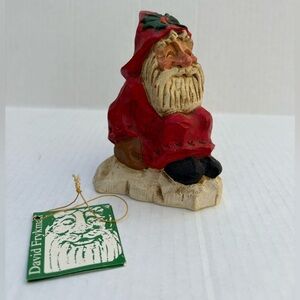 David Frykman Red Santa Figurine with Box
